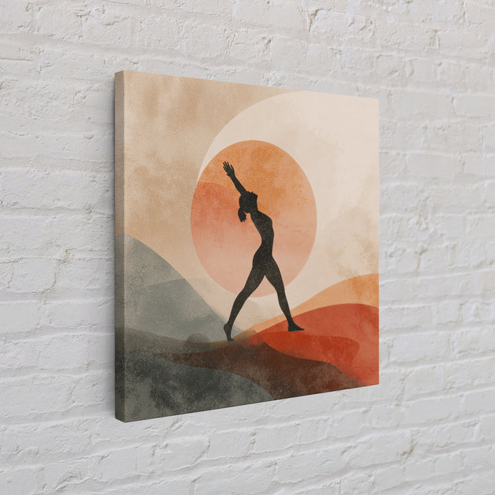 Fitness Woman Stretching Canvas Print, Gym Art, Luxury Decor, Gym Decor, Strength, Living Room Decor, Abstract Wall Art, GYM-1x1-69