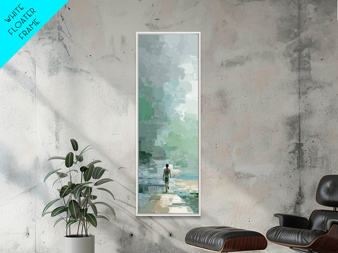 Sprinter Exploding from Starting Blocks Framed Canvas Print, Gym Art, Motivational Poster, Gym Decor, Abstract Art, Strength, GYM-1x3-15