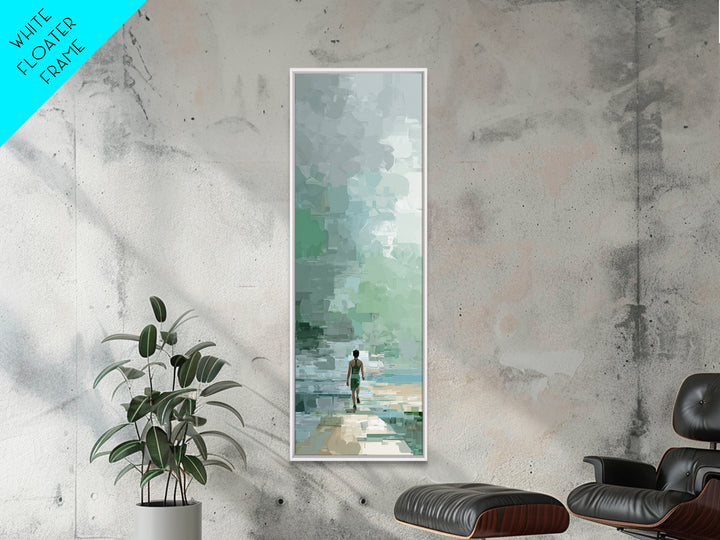 Sprinter Exploding from Starting Blocks Framed Canvas Print, Gym Art, Motivational Poster, Gym Decor, Abstract Art, Strength, GYM-1x3-15