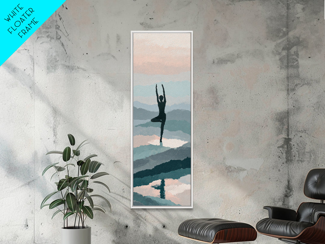Runner on Mountain Ridge at Sunrise Framed Canvas Print, Gym Art, Home Gym Decor, Gym Decor, Fine Art, Strength, Art Print, GYM-1x3-96