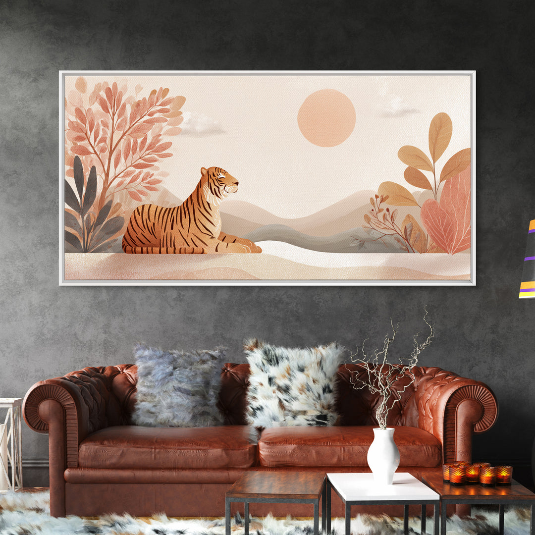 Tiger Representing Strength and Focus Framed Canvas Print, Gym Art, Printable Wall Art, Gym Decor, Fine Art, Strength, GYM-2x1-13
