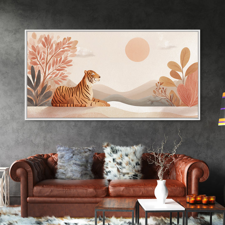 Tiger Representing Strength and Focus Framed Canvas Print, Gym Art, Printable Wall Art, Gym Decor, Fine Art, Strength, GYM-2x1-13