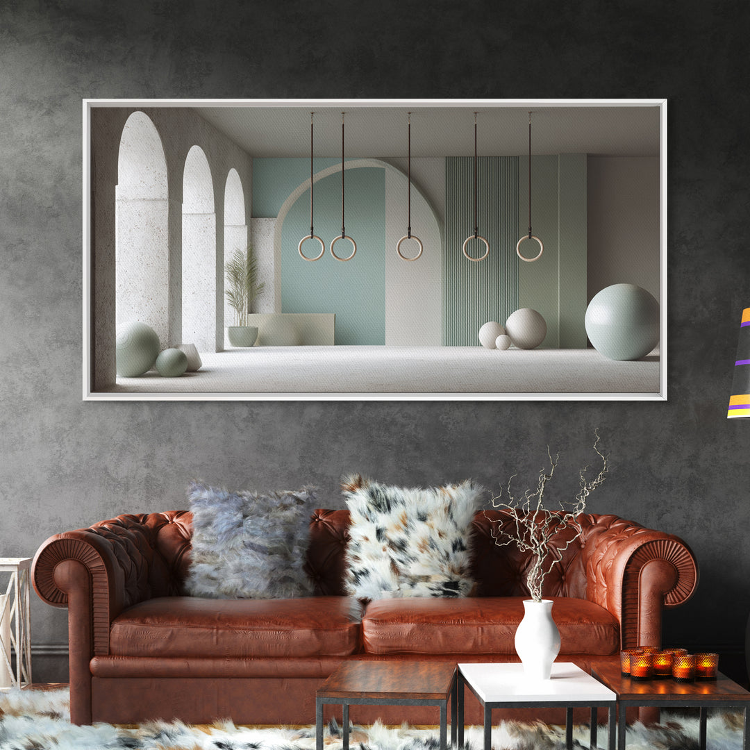 Gymnast Rings Athlete Framed Canvas Print, Gym Art, Wall Decor, Gym Decor, Fine Art, Strength, Wall Art Decor, Wall Decoration, GYM-2x1-83