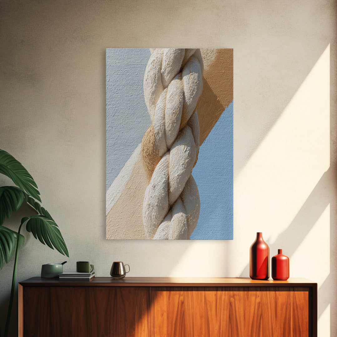 Cross Training Rope Wave Abstraction Framed Canvas Print, Gym Art, Gym Decor, Fine Art, Strength, Statement Artwork, Boho Decor, GYM-2x3-28