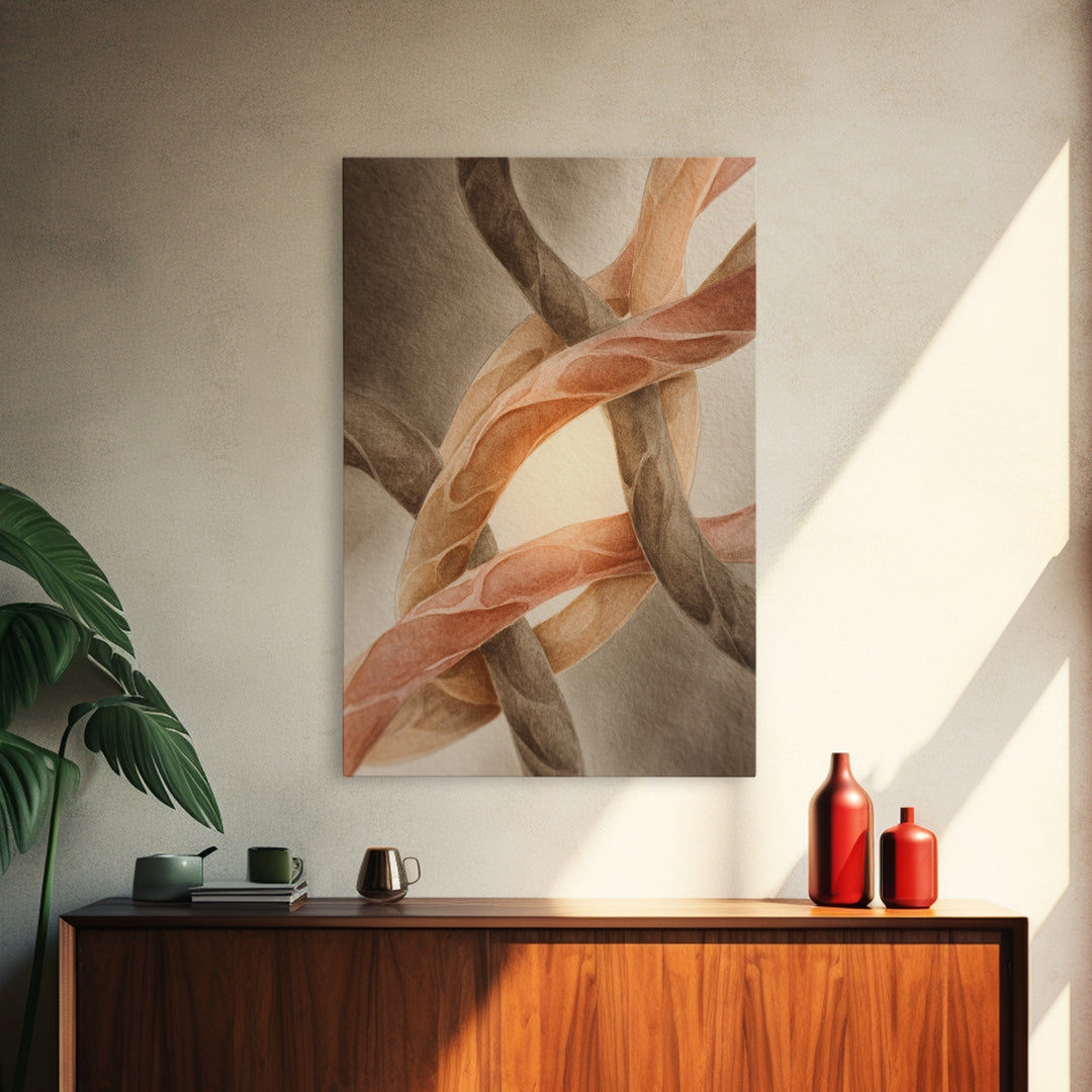 Cross Training Rope Wave Abstraction Framed Canvas Print, Gym Art, Minimalist Decor, Gym Decor, Abstract Art, Strength, GYM-2x3-4