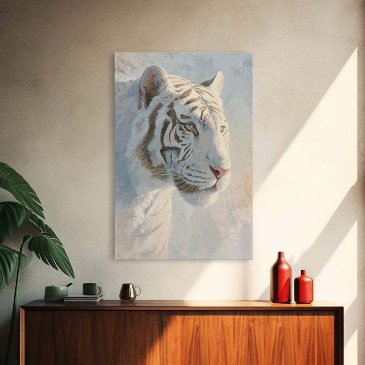 Tiger Representing Strength and Focus Framed Canvas Print, Gym Art, Sports Poster, Gym Decor, Fine Art, Strength, Neutral Decor, GYM-2x3-97