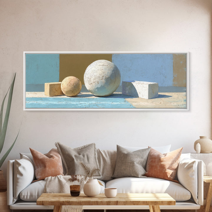 Medicine Ball and Chalk Still Life Framed Canvas Print, Gym Art, Gallery Decor, Gym Decor, Fine Art, Strength, Wall Art, GYM-3x1-15