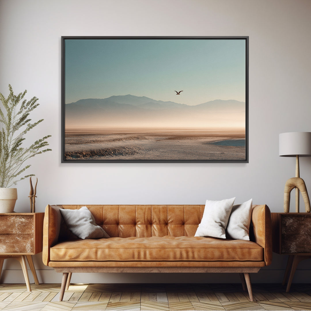 Eagle Soaring as Motivation Symbol Framed Canvas Print, Gym Art, Wall Art, Gym Decor, Oil Painting, Strength, Man Cave Decor, GYM-3x2-100