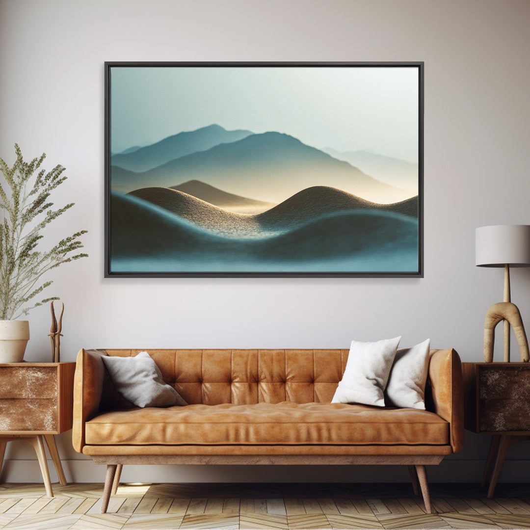 Minimal Heartbeat and Mountain Endurance Symbol Canvas Print, Gym Art, Home Gym Decor, Gym Decor, Fine Art, Strength, GYM-3x2-94