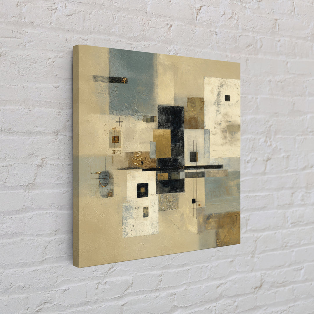 Gold Accented Abstract for Upscale Lobby Canvas Print, Hotel Art, Beach House Decor, Hotel Decor, Abstract Art, Boutique, HOT-1x1-13