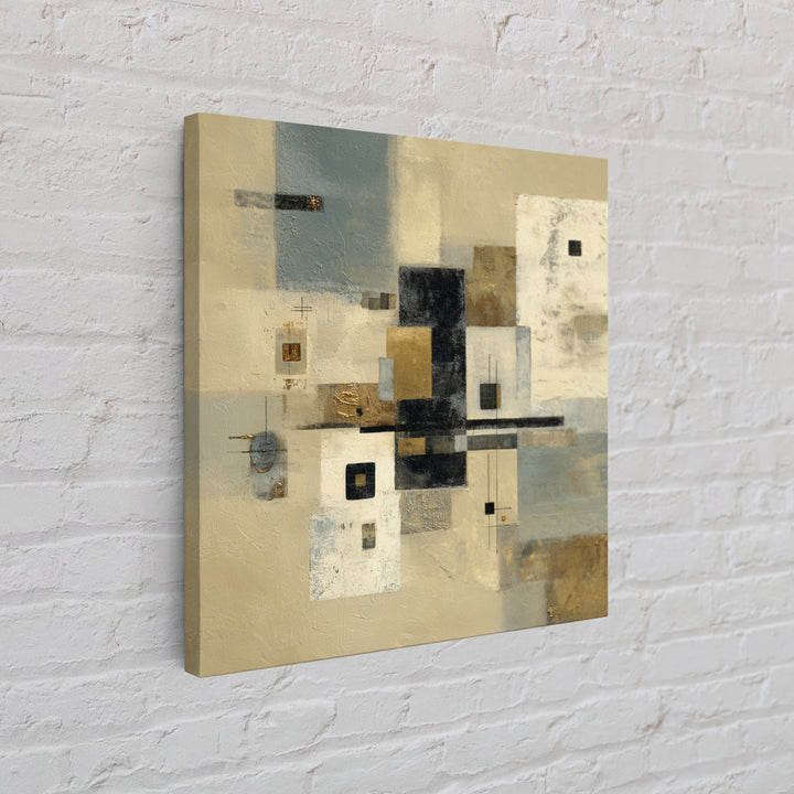 Gold Accented Abstract for Upscale Lobby Canvas Print, Hotel Art, Beach House Decor, Hotel Decor, Abstract Art, Boutique, HOT-1x1-13