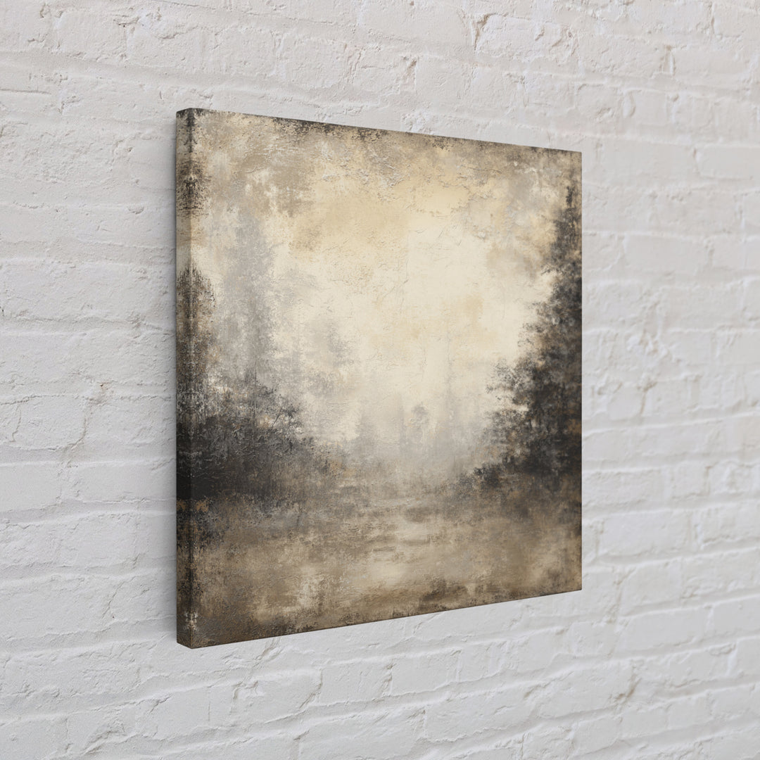 Misty Forest with Refined Calm Atmosphere Framed Canvas Print, Hotel Art, Gallery Decor, Hotel Decor, Fine Art, Boutique, HOT-1x1-38