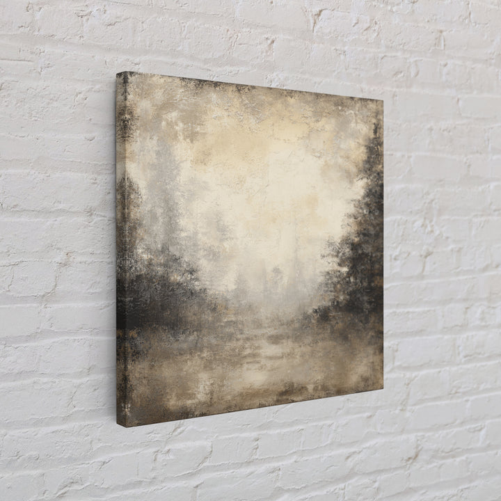 Misty Forest with Refined Calm Atmosphere Framed Canvas Print, Hotel Art, Gallery Decor, Hotel Decor, Fine Art, Boutique, HOT-1x1-38