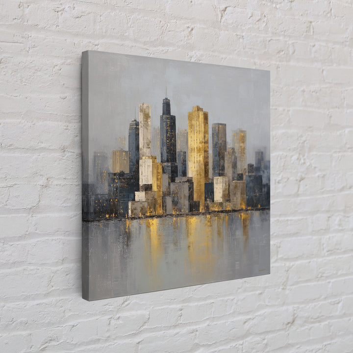 Quiet City Skyline Canvas Print, Hotel Art, Travel Poster, Hotel Decor, Abstract Art, Boutique, Minimalist Decor, HOT-1x1-50