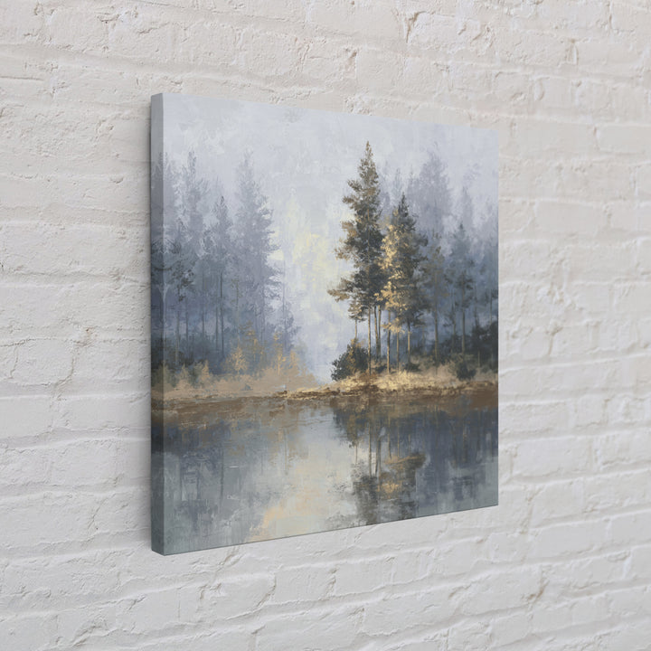 Misty Forest with Refined Calm Atmosphere Framed Canvas Print, Hotel Art, Gallery Decor, Hotel Decor, Fine Art, Boutique, HOT-1x1-62