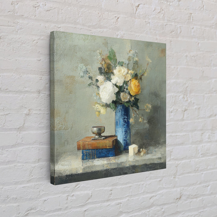 Classic Oil Painted Floral Still Life Canvas Print, Hotel Art, Statement Artwork, Hotel Decor, Fine Art, Boutique, Wall Decor, HOT-1x1-9