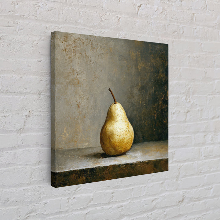 Elegant Pear Still Life on Linen Framed Canvas Print, Hotel Art, Wall Art, Hotel Decor, Abstract Art, Boutique, Framed Art, HOT-1x1-93