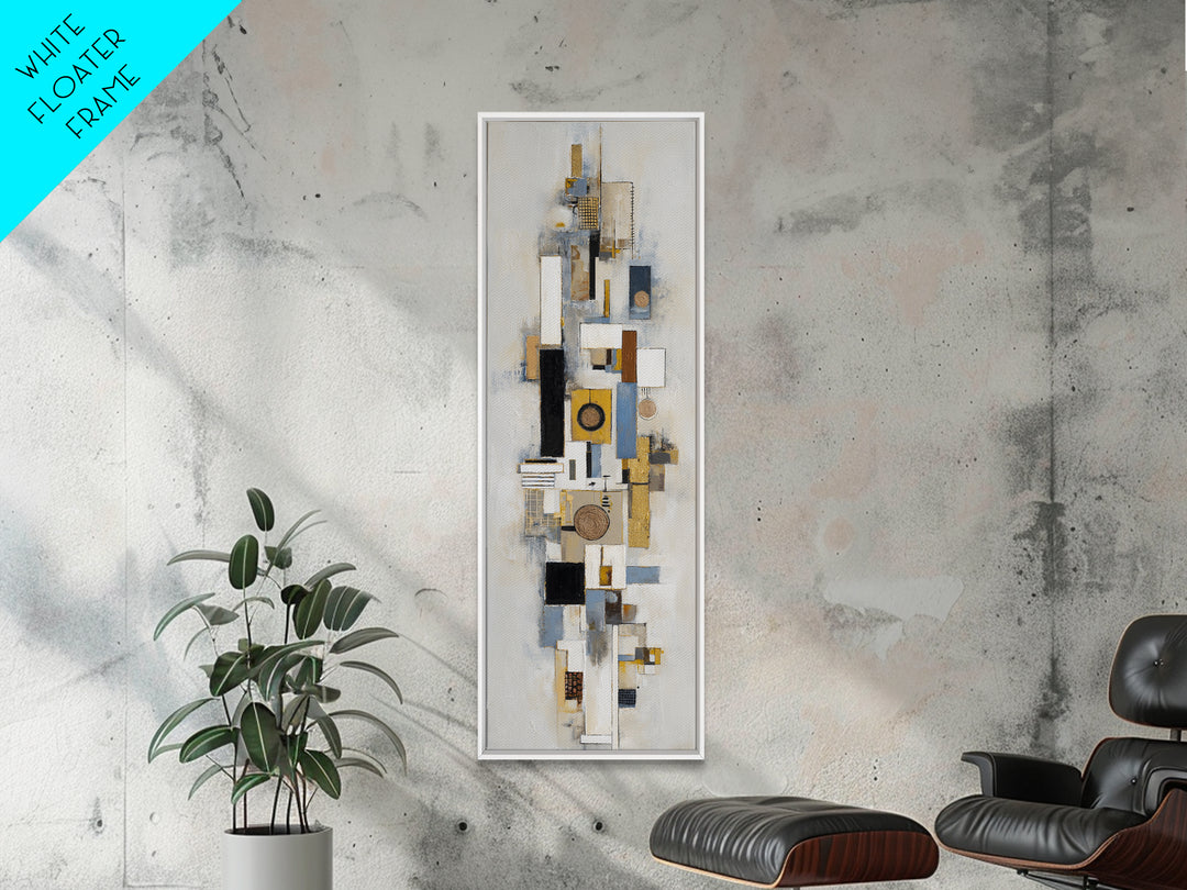 Gold Accented Abstract for Upscale Lobby Canvas Print, Hotel Art, Beach House Decor, Hotel Decor, Abstract Art, Boutique, HOT-1x3-1