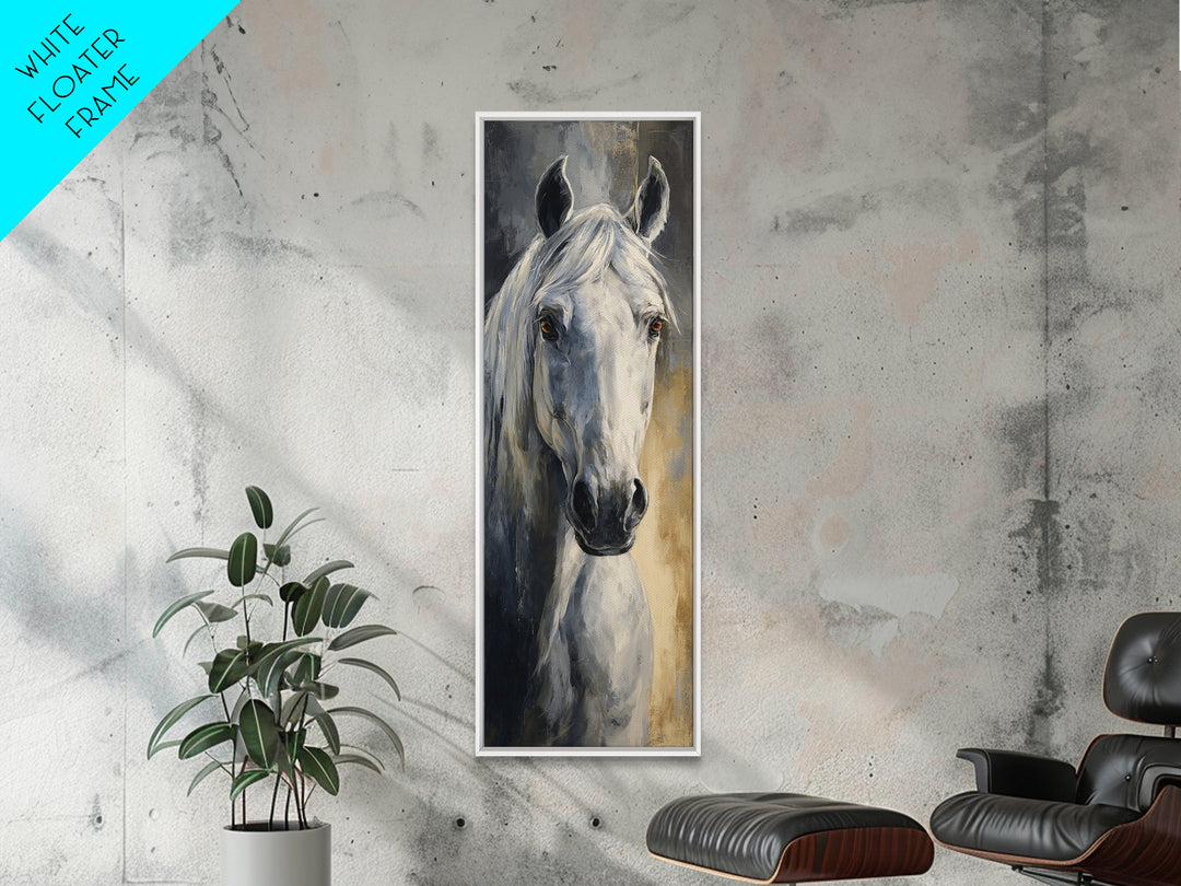 Neutral Horse Portrait Canvas Print, Hotel Art, Gallery Wall Set, Hotel Decor, Fine Art, Boutique, Textured Painting, HOT-1x3-100
