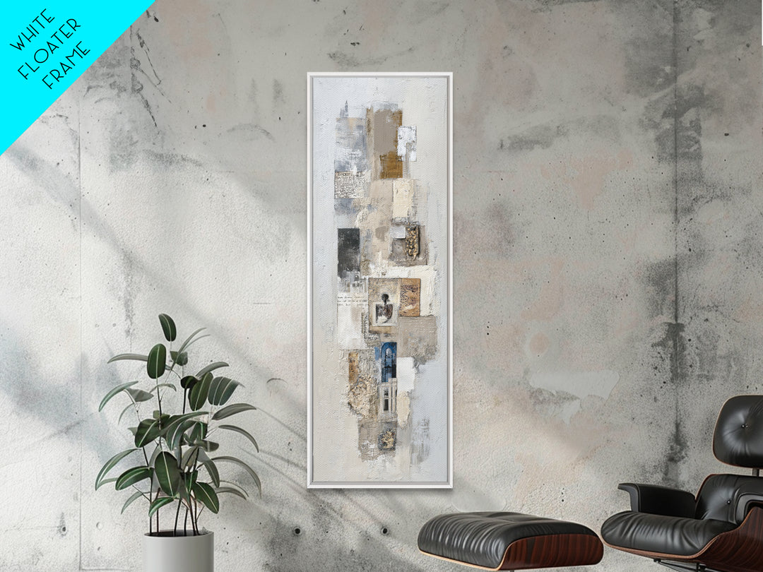 Sophisticated Neutral Abstract Canvas Print, Hotel Art, Minimalist Decor, Hotel Decor, Fine Art, Boutique, Large Wall Art, HOT-1x3-37
