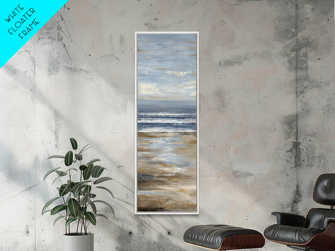 Mediterranean Terrace View Focused on Sea and Framed Canvas Print, Hotel Art, Modern Wall Art, Hotel Decor, Fine Art, Boutique, HOT-1x3-47