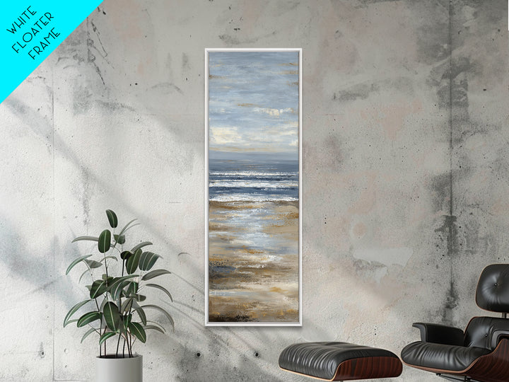 Mediterranean Terrace View Focused on Sea and Framed Canvas Print, Hotel Art, Modern Wall Art, Hotel Decor, Fine Art, Boutique, HOT-1x3-47