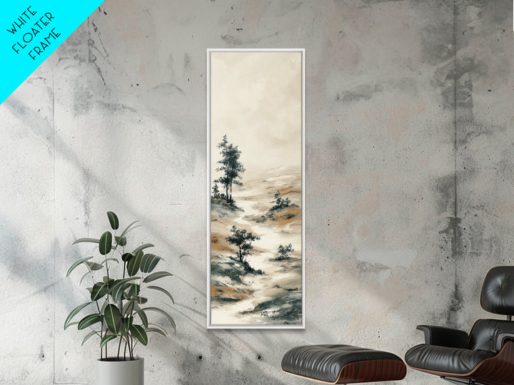 Japanese Ink Landscape Framed Canvas Print, Hotel Art, City Wall Art, Hotel Decor, Fine Art, Boutique, Minimalist Decor, HOT-1x3-54
