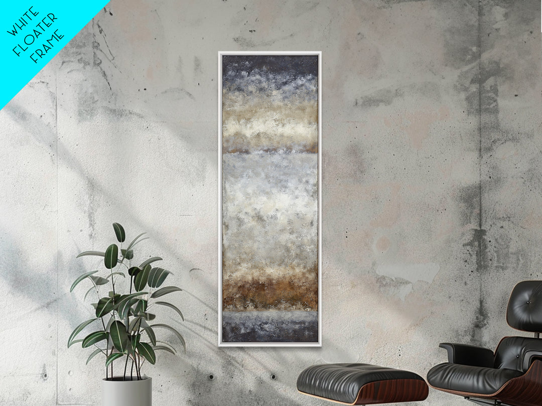 Sophisticated Neutral Abstract Framed Canvas Print, Hotel Art, Hotel Decor, Abstract Art, Boutique, Living Room Decor, HOT-1x3-61