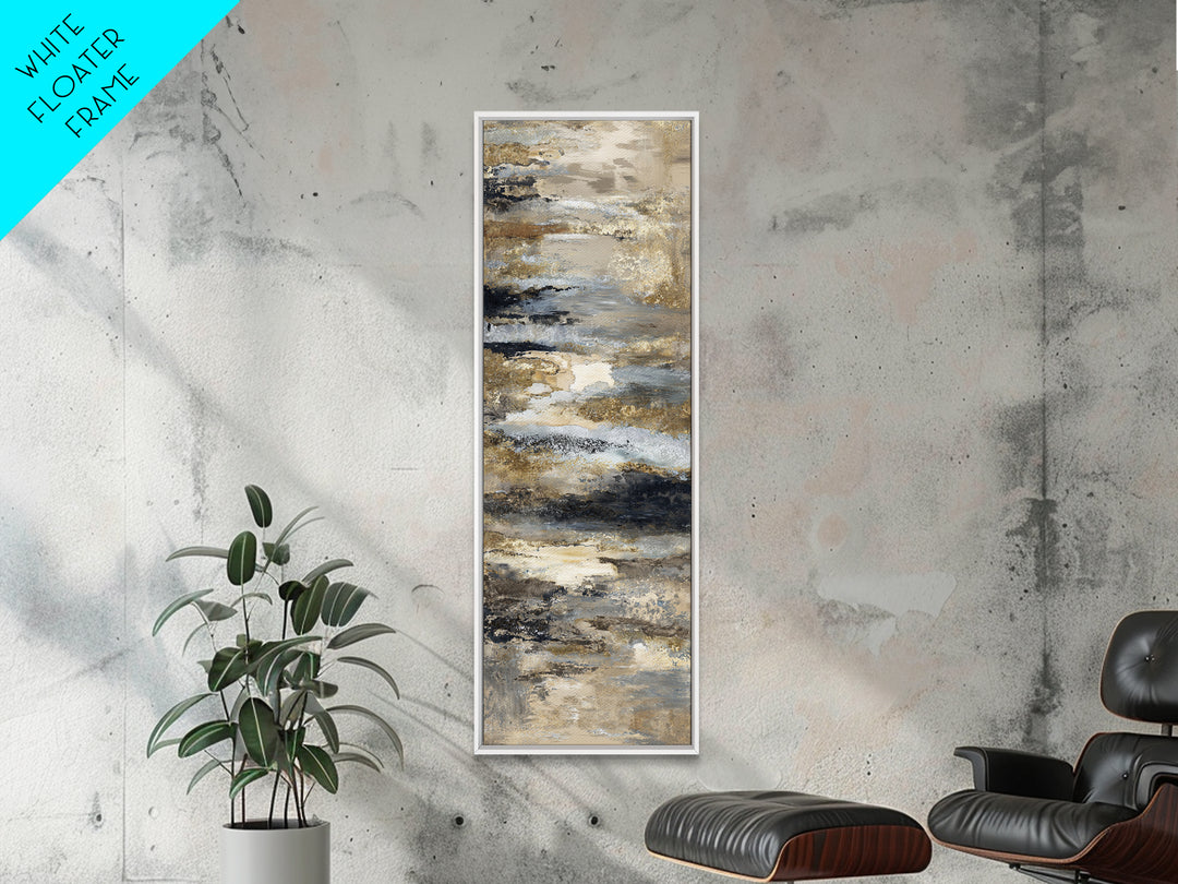 Gold Accented Abstract for Upscale Lobby Canvas Print, Hotel Art, Abstract Art, Hotel Decor, Boutique, Gallery Wall Art, HOT-1x3-73