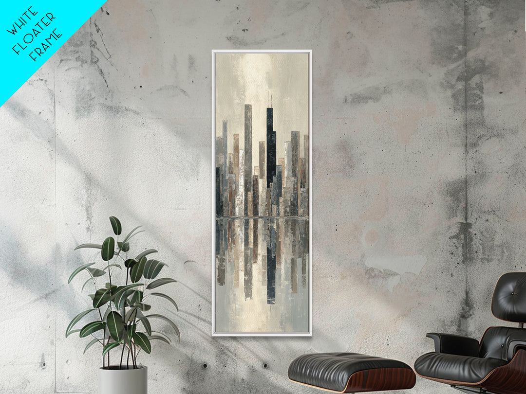 Quiet City Skyline Canvas Print, Hotel Art, Contemporary Art, Hotel Decor, Abstract Art, Boutique, Art Deco, Framed Art, HOT-1x3-86