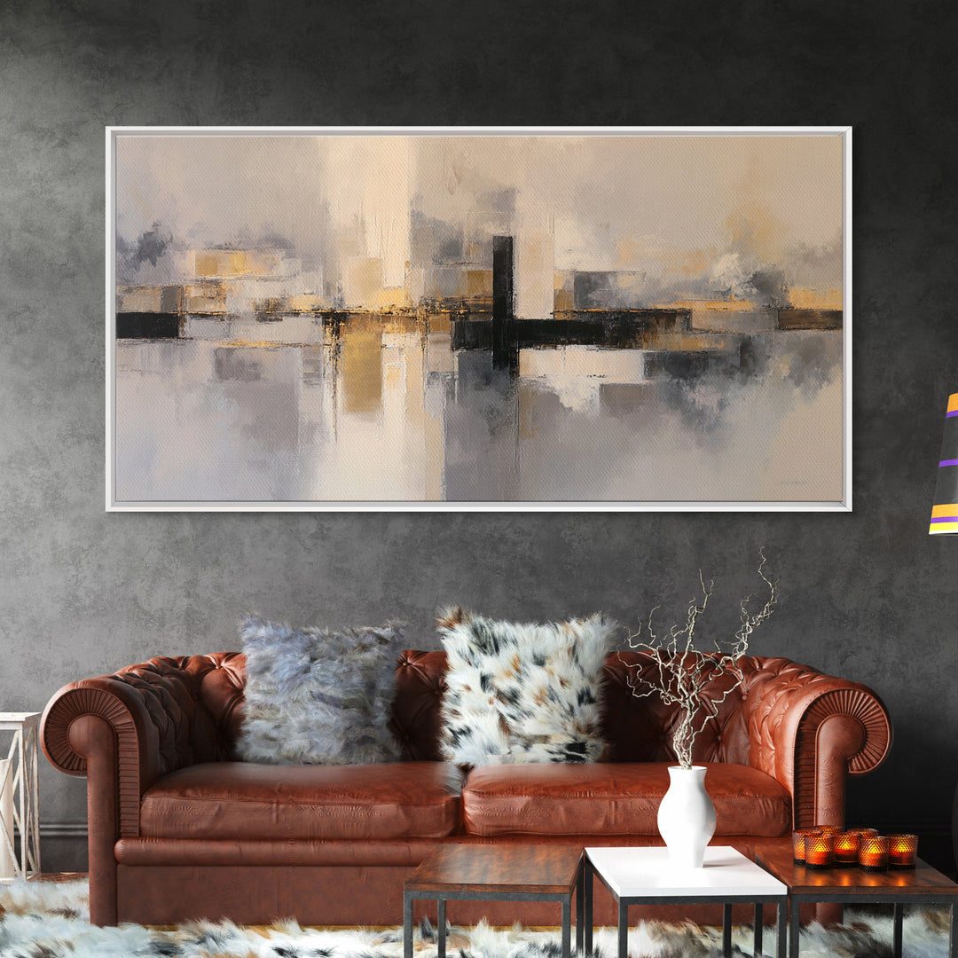 Modern Geometric Composition Framed Canvas Print, Hotel Art, Abstract Art, Hotel Decor, Fine Art, Boutique, Gallery Wall Art, HOT-2x1-3