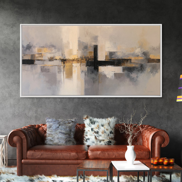 Modern Geometric Composition Framed Canvas Print, Hotel Art, Abstract Art, Hotel Decor, Fine Art, Boutique, Gallery Wall Art, HOT-2x1-3