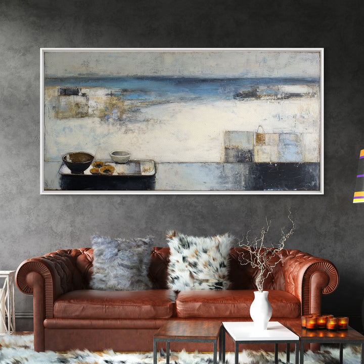 Mediterranean Terrace View Focused on Sea and Canvas Print, Hotel Art, Large Wall Art, Hotel Decor, Fine Art, Boutique, HOT-2x1-31