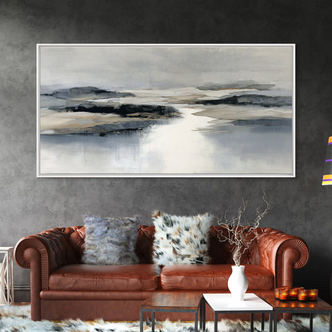 Japanese Ink Landscape Framed Canvas Print, Hotel Art, Luxury Decor, Hotel Decor, Fine Art, Boutique, Art Prints, Hazbin Hotel, HOT-2x1-38