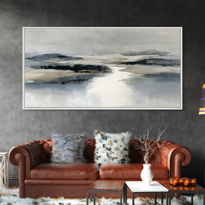 Japanese Ink Landscape Framed Canvas Print, Hotel Art, Luxury Decor, Hotel Decor, Fine Art, Boutique, Art Prints, Hazbin Hotel, HOT-2x1-38