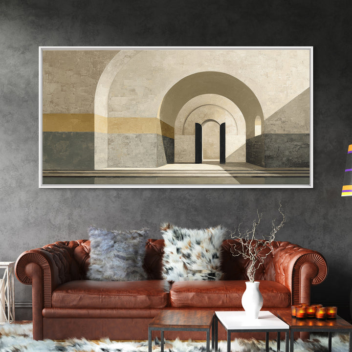 Minimal Architectural Arch Study Framed Canvas Print, Hotel Art, Mid Century Modern, Hotel Decor, Fine Art, Boutique, HOT-2x1-72