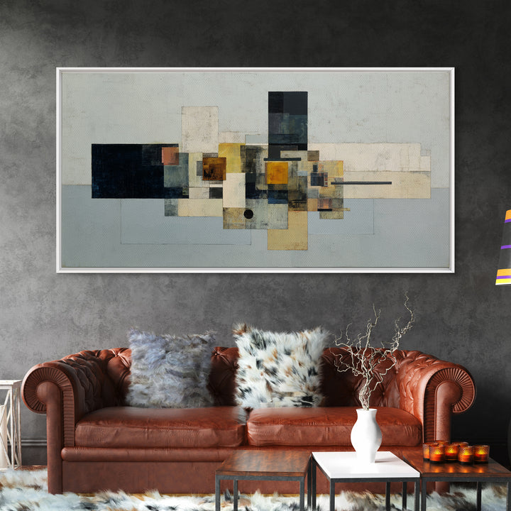Modern Geometric Composition Framed Canvas Print, Hotel Art, Room Decor, Hotel Decor, Abstract Art, Boutique, Art Print, HOT-2x1-75