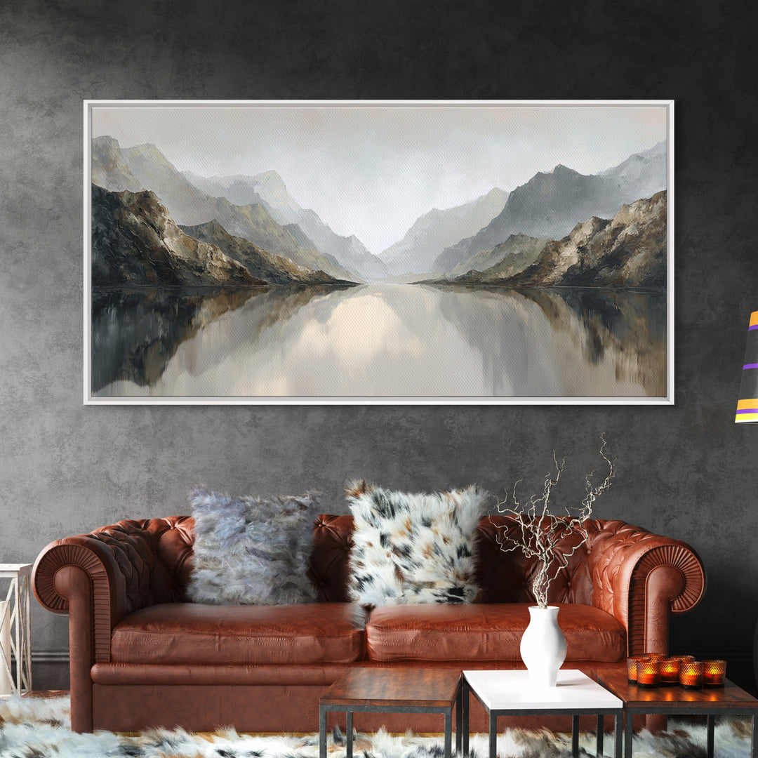 Serene Mountain Lake for Boutique Hotel Mood Canvas Print, Hotel Art, Living Room Decor, Hotel Decor, Fine Art, Boutique, HOT-2x1-76