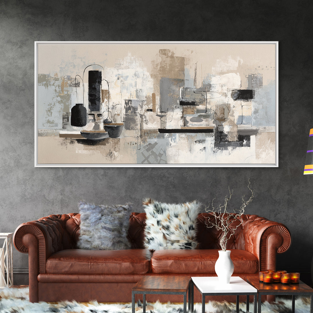 Simple Black Line Figure Framed Canvas Print, Hotel Art, Large Wall Art, Hotel Decor, Fine Art, Boutique, Beach Decor, HOT-2x1-91