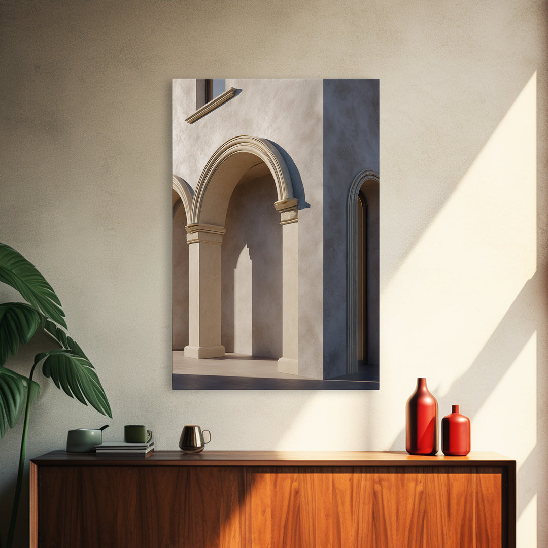 Minimal Architectural Arch Study Framed Canvas Print, Hotel Art, Hotel Decor, Oil Painting, Boutique, Modern Wall Art, HOT-2x3-12