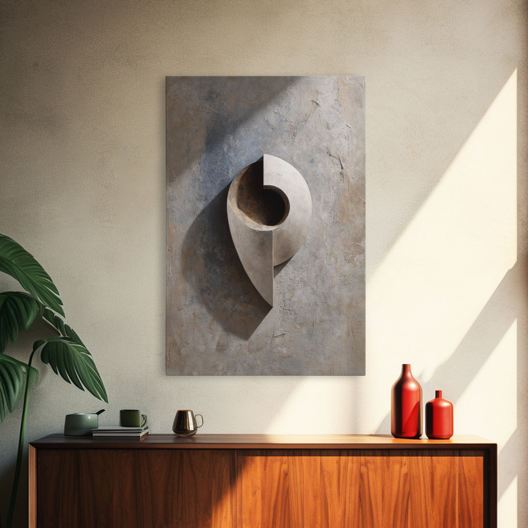 Minimal Sculpture Shapes Framed Canvas Print, Hotel Art, Wood Wall Art, Hotel Decor, Abstract Art, Boutique, Gallery Wall Set, HOT-2x3-20