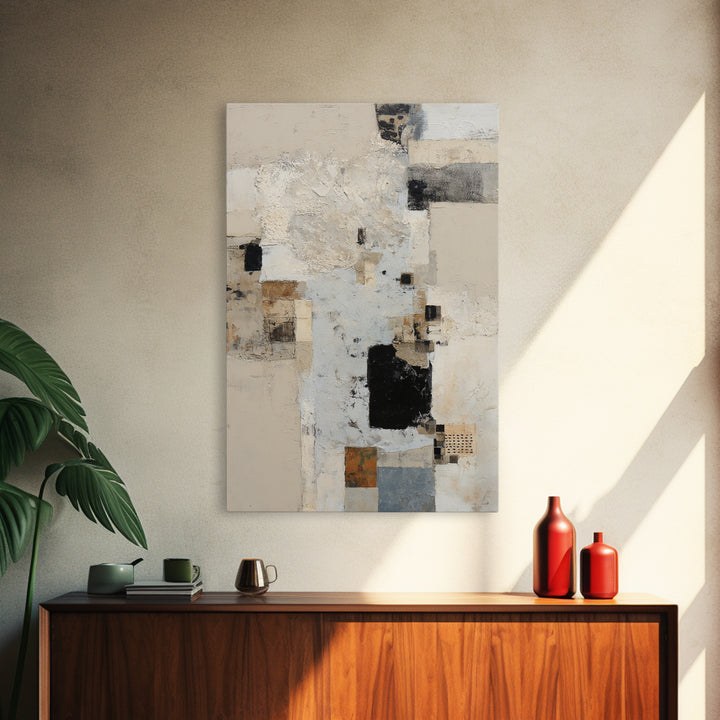Sophisticated Neutral Abstract Framed Canvas Print, Hotel Art, Printable Art, Hotel Decor, Abstract Art, Boutique, HOT-2x3-33