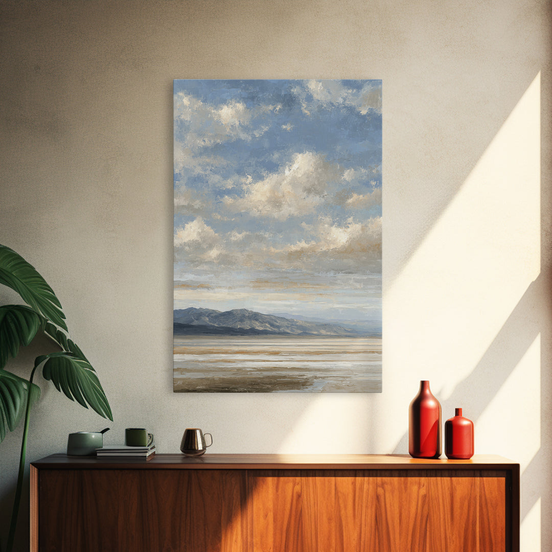 Panoramic Desert Horizon Framed Canvas Print, Hotel Art, Contemporary Art, Hotel Decor, Fine Art, Boutique, Art Deco, HOT-2x3-4