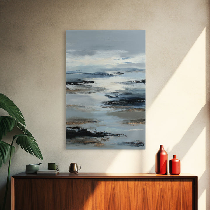 Soft Abstract Wave Forms Framed Canvas Print, Hotel Art, Home Decor, Hotel Decor, Abstract Art, Boutique, Framed Art, HOT-2x3-42