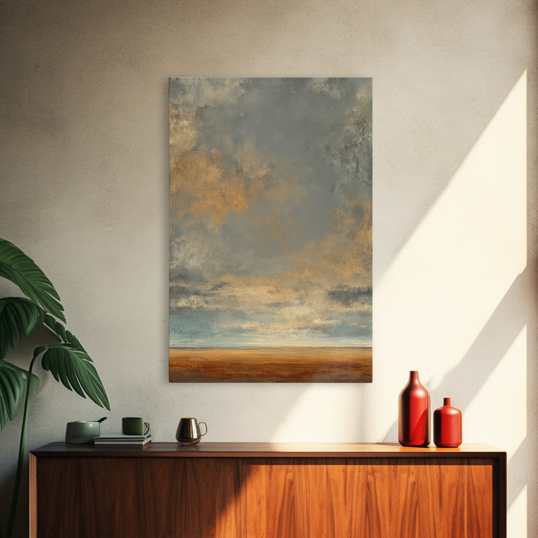 Panoramic Desert Horizon Framed Canvas Print, Hotel Art, Poster, Hotel Decor, Fine Art, Boutique, Wood Wall Art, Printable Art, HOT-2x3-52