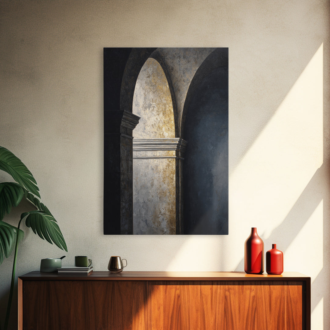 Minimal Architectural Arch Study Framed Canvas Print, Hotel Art, Mid Century Modern, Hotel Decor, Fine Art, Boutique, HOT-2x3-60