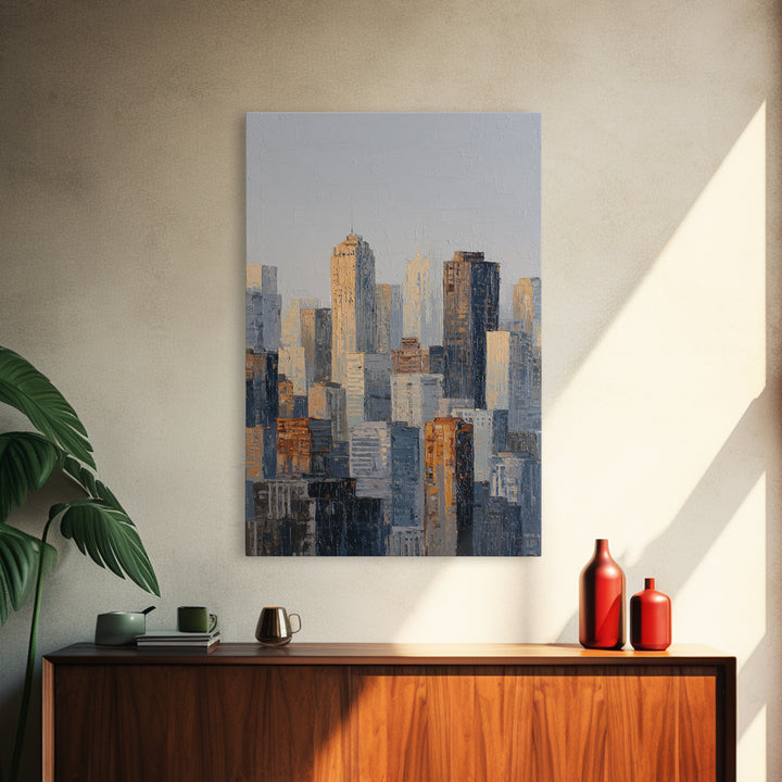 Quiet City Skyline Canvas Print, Hotel Art, Hotel Decor, Abstract Art, Boutique, Beach Decor, Minimalist Wall Art, HOT-2x3-82