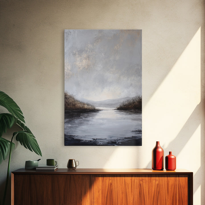 Luxury Monochrome Landscape Canvas Print, Hotel Art, Art Deco, Hotel Decor, Boutique, Minimalist Wall Art, Gallery Wall Art, HOT-2x3-86