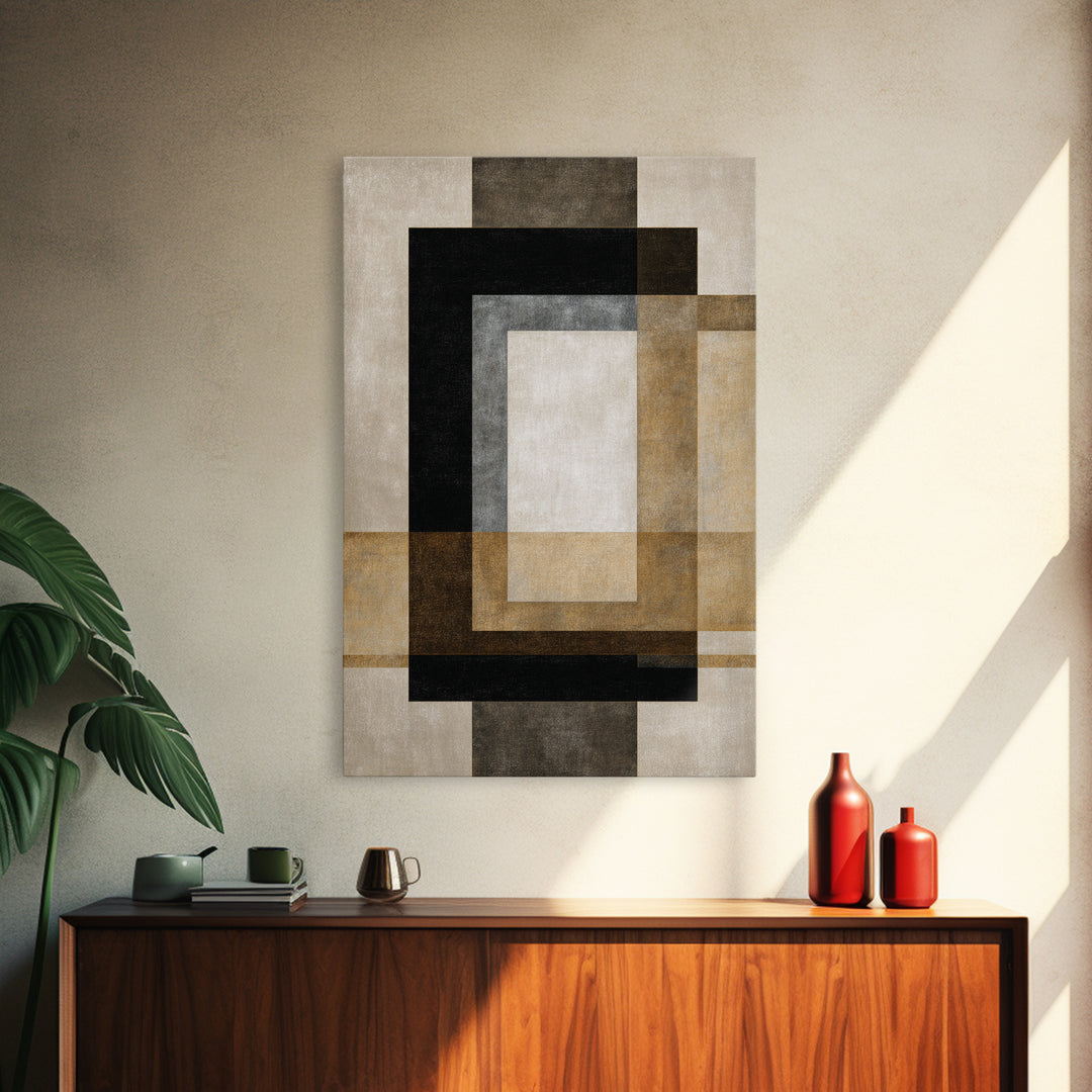 Modern Geometric Composition Framed Canvas Print, Hotel Art, Gallery Wall Set, Hotel Decor, Fine Art, Boutique, HOT-2x3-87