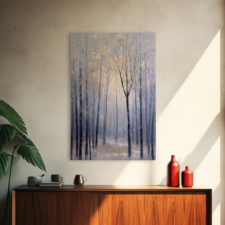 Misty Forest with Refined Calm Atmosphere Framed Canvas Print, Hotel Art, Framed Art, Hotel Decor, Fine Art, Boutique, HOT-2x3-94